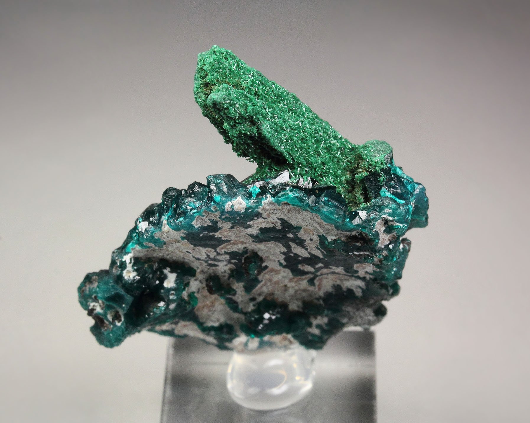 DIOPTASE, MALACHITE pseudomorph