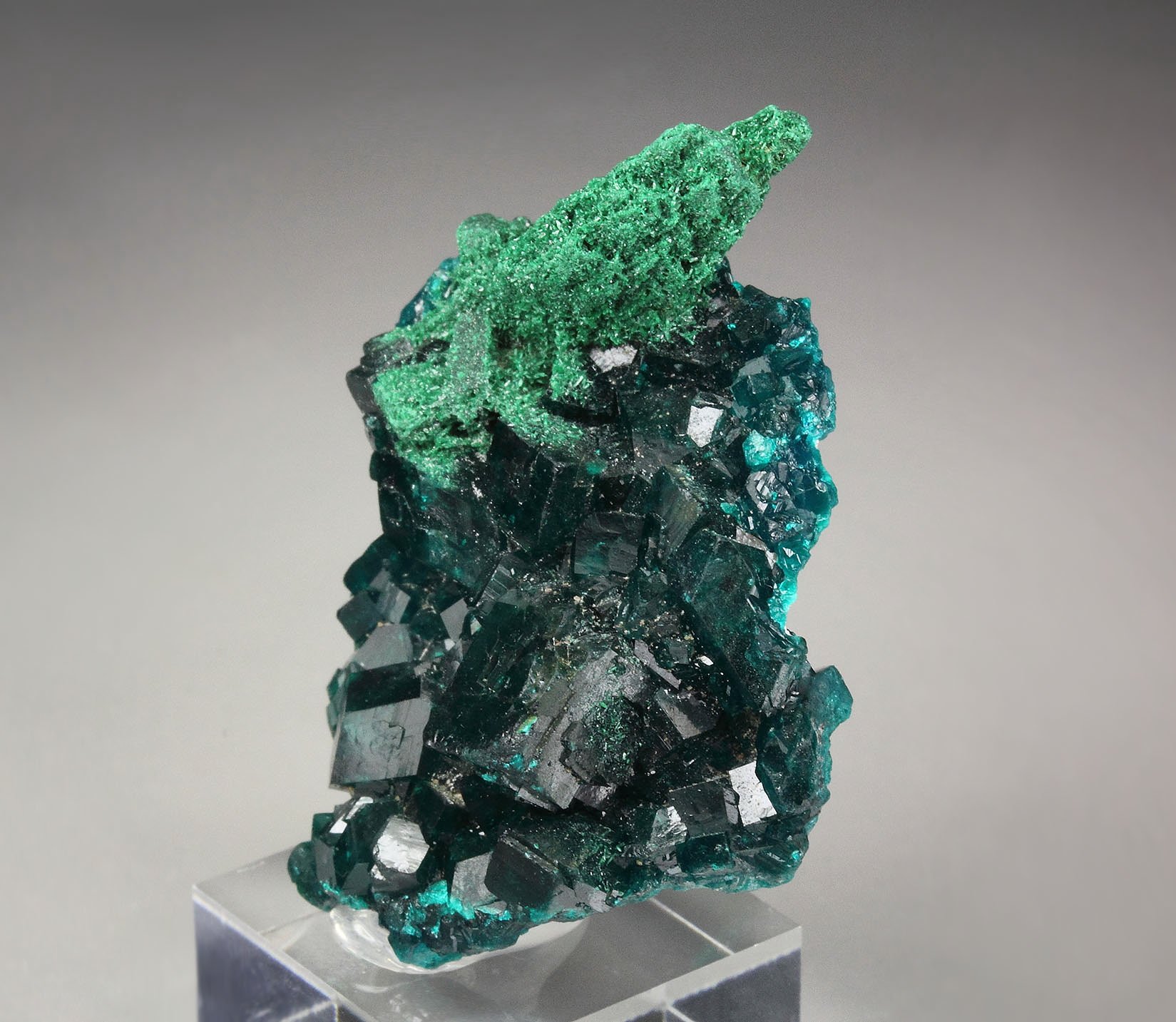 DIOPTASE, MALACHITE pseudomorph