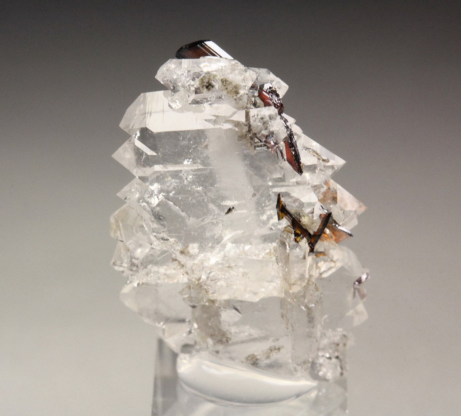 BROOKITE, QUARTZ var. FADEN